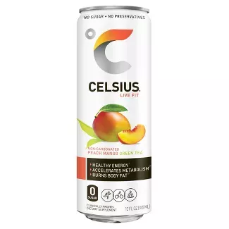 Celsius Green Tea Peach Mango Energy Drink - 12 Fl Oz Can : Target