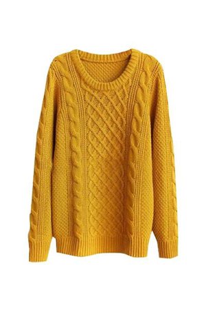 Mustard oversized knit sweater