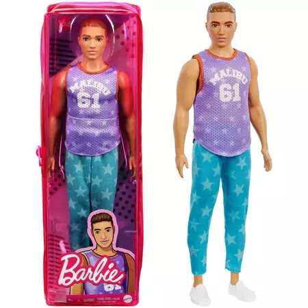 Barbie Ken Fashionista Doll - Purple "malibu" Top And Blue Starred Joggers : Target