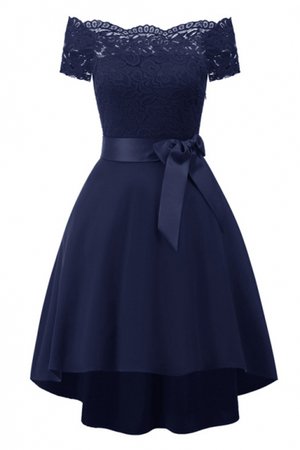 blue bow & lace dress