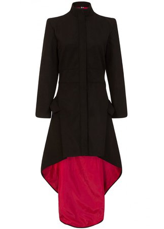 Necessary Evil - Medea Red Lined High Low Gothic Coat