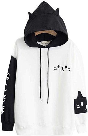 Amazon.com: Cosplay Anime Bunny Emo Girls Sweater Hoodie Ears Costume Panda Cat Emo Bear Jacket T Shirt Top Shirt (Black Bear): Clothing