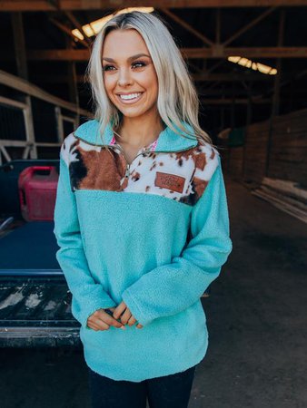 Makin Mooves Sherpa - Turquoise | Southern Fried Chics