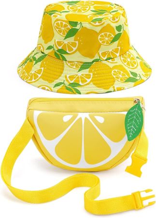 Amazon.com: ICoDeesse Lemon Fanny Pack Bucket Hat Set Fruit Shaped Adjustable Yellow Waist Belt Bag Unisex Reversible Sun Hiking Cap Cute Novelty Summer Outfits Travel Beach Festivals Accessories For Women Men : Sports & Outdoors