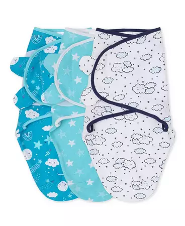 The Peanutshell Newborn Swaddles for Baby Boys and Girls, 3 Pack Set, Twinkle - Macy's