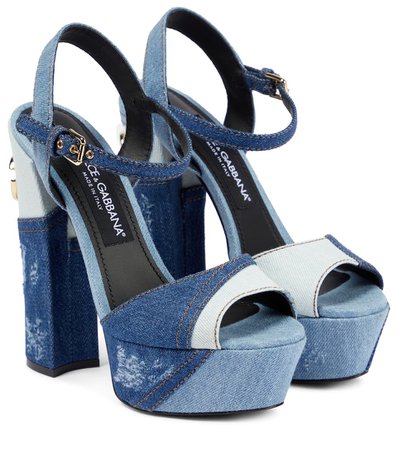 Dolce & Gabbana - Keira denim platform sandals | Mytheresa