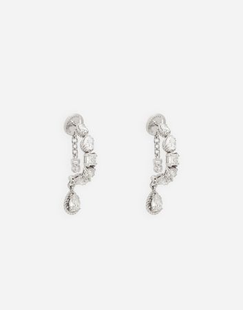 Easy Diamond earrings in white gold 18Kt and diamonds in White for | Dolce&Gabbana® US