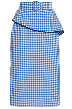 Peplum Ruffle Gingham Skirt – Rodarte