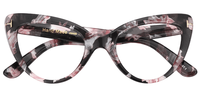 Cat Eye Pink Floral Glasses | Zeelool Eyeglass Frames