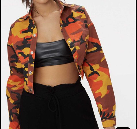 cropped yellow and orange camo
