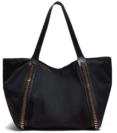 Falabella Chain Embellished Tote - Womens - Black