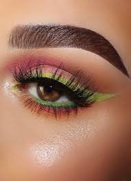 pink and green makeup look - Google Search