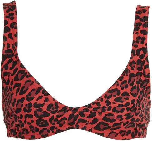 Separates Leopard-Print Bikini Top