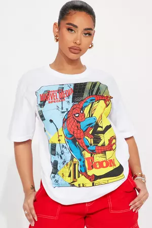 Spiderman Front Screen Tshirt - White | Fashion Nova, Screens Tops and Bottoms | Fashion Nova