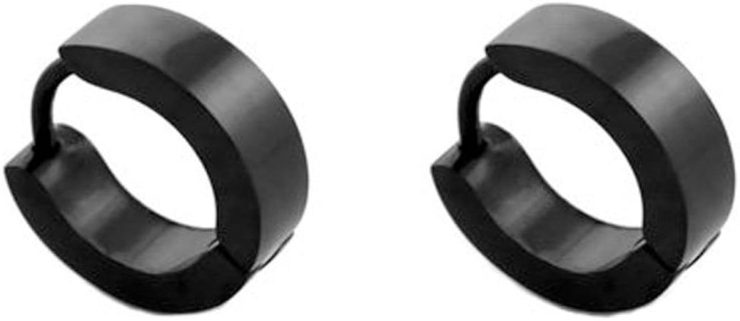 Amazon.com: Black Men Unisex Huggie Earrings in Stainless Steel: Hoop Earrings: Clothing, Shoes & Jewelry