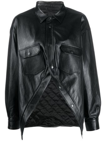 Balenciaga Swing Canadian Shirt Jacket 606243TGS07 Black | Farfetch