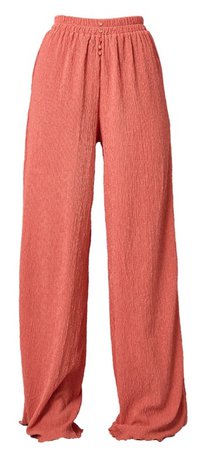 dusty rose textured button front wide leg pants $42