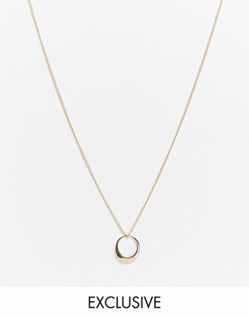 DesignB London Exclusive necklace with ring detail in gold | ASOS