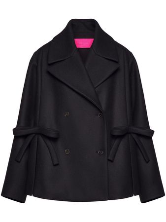Valentino bow-detail double-breasted Peacoat - Farfetch