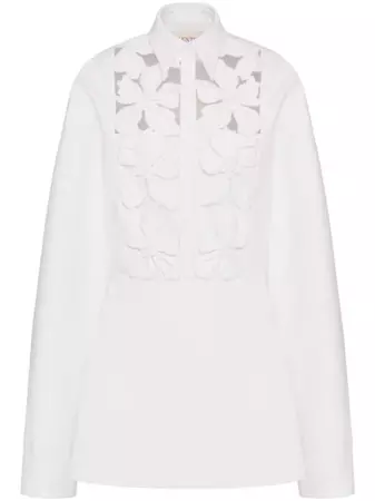 Valentino Garavani floral-embroidered cut-out Shirtdress - Farfetch