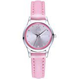 Amazon.com: SK Shengke - Reloj de pulsera para mujer (esfera redonda, correa de piel, tamaño estándar): Watches