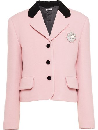 Shop pink Miu Miu tailored wool jacket with Express Delivery - Farfetch