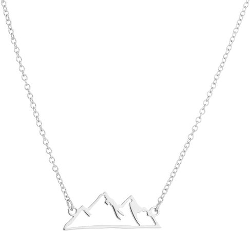 COLORFUL BLING Minimalist Snowy Mountain Necklace Hiking Mountain Peak Pendants Necklaces Jewelry Climbing Nature Outdoor Lovers Gifts (Silver) | Amazon.com