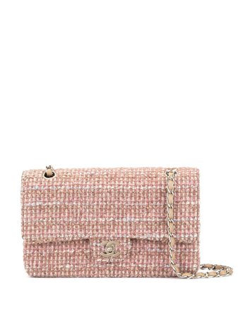 Chanel Pre-Owned Tweed Double Flap Chain Shoulder Bag - Farfetch