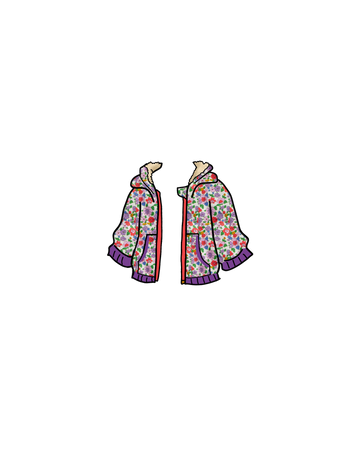 cartoon kids hoodie- boden Sherpa lined floral hoodie