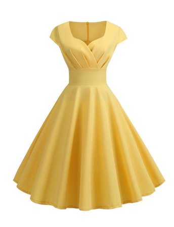 Pale Yellow Tea Dress