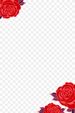Pop art red rose border design element | Free stock illustration | High Resolution graphic