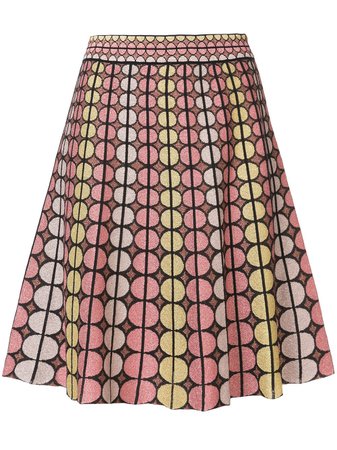 M Missoni Geometric Pattern Stitched Skirt $524 - Shop SS18 Online - Fast Delivery, Price
