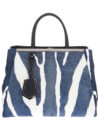 denim/navy zebra print purse