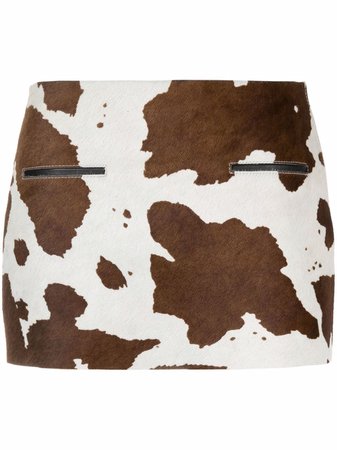 The Attico Cow hide-effect Mini Skirt - Farfetch