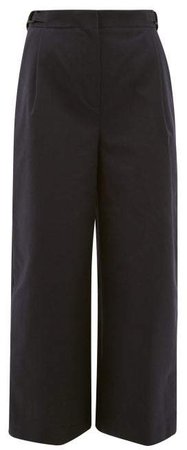 Elda Contrast Pocket Cotton Gabardine Trousers - Womens - Navy Multi