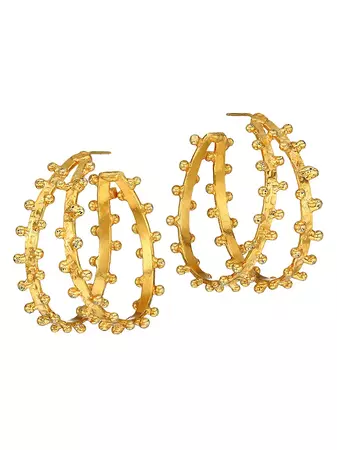 Shop Sylvia Toledano Bo Gipsy 22K Gold-Plated Open Hoop Earrings | Saks Fifth Avenue