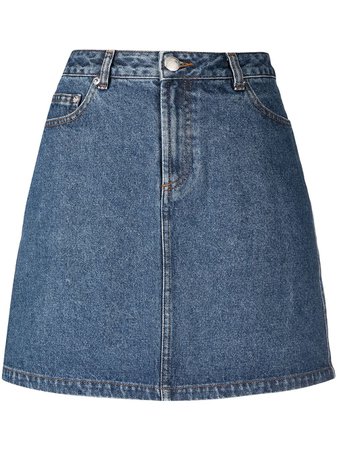 A.P.C. A-line cotton denim skirt