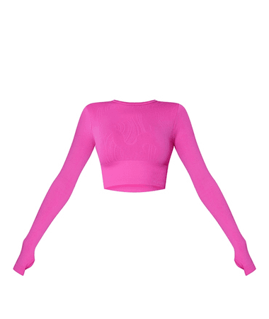 pink long sleeve crop top
