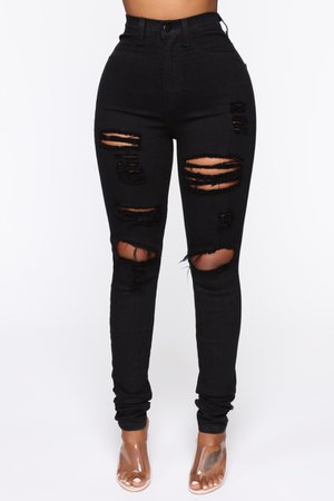 Blanched Jeans - Black – Fashion Nova