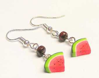 blush pink and green watermelon necklaces and earrings - Google Search