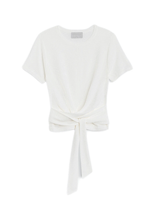 white tee t-shirt tie up top