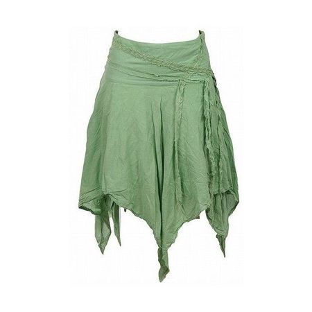 green bohemian handkerchief skirt
