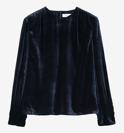 Silk Velvet Long Sleeve Top | TOAST