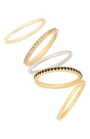 Madewell Filament Set of 5 Stacking Rings | Nordstrom