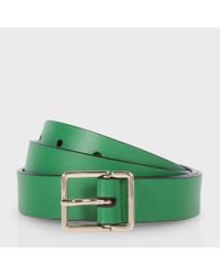 Paul Smith Men's Green Integrated Keeper Leather Suit Belt - Lyst
