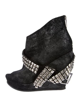 Balmain Studded Wedge Boots - Shoes - BAM29408 | The RealReal