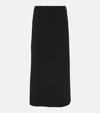 Flores Asymmetric Scuba Maxi Skirt in Black - The Row | Mytheresa
