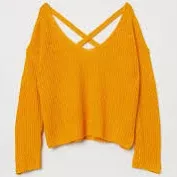 Thin yellow criss-cross jumper