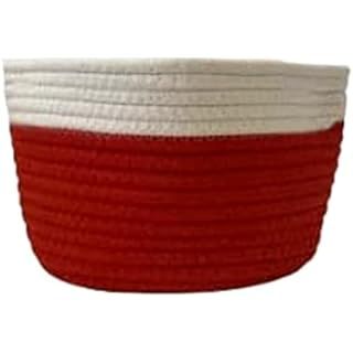 Amazon.com: Zooawa Christmas Basket, Laundry Basket Large Cotton Rope Basket Woven Nursery Hamper Organizer with Handle for Toys Blankets Towels Diapers Home Storage Bin Christmas Decoration, 11"x11", Santa Clau : Baby