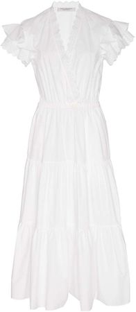 Ruffle-Accented Broderie Anglaise-Cotton Dress